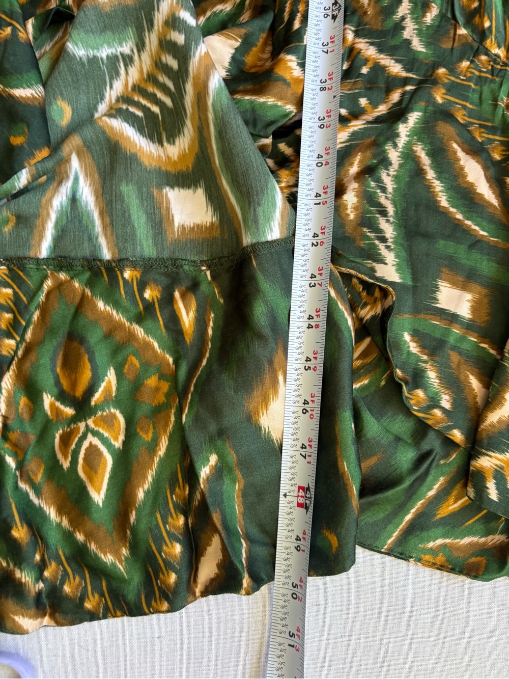 Farm Rio Pineapple Ikat Wrap Midi Dress Green Asymmetric Tropical Size XL - Picture 8 of 12